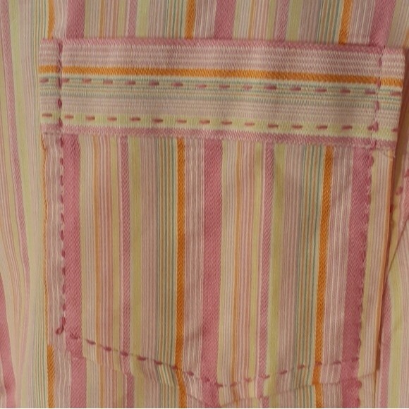 $104 sigrid olsen Silk shirt 24w 3x blouse top pink striped summer career luxury - Picture 3 of 6